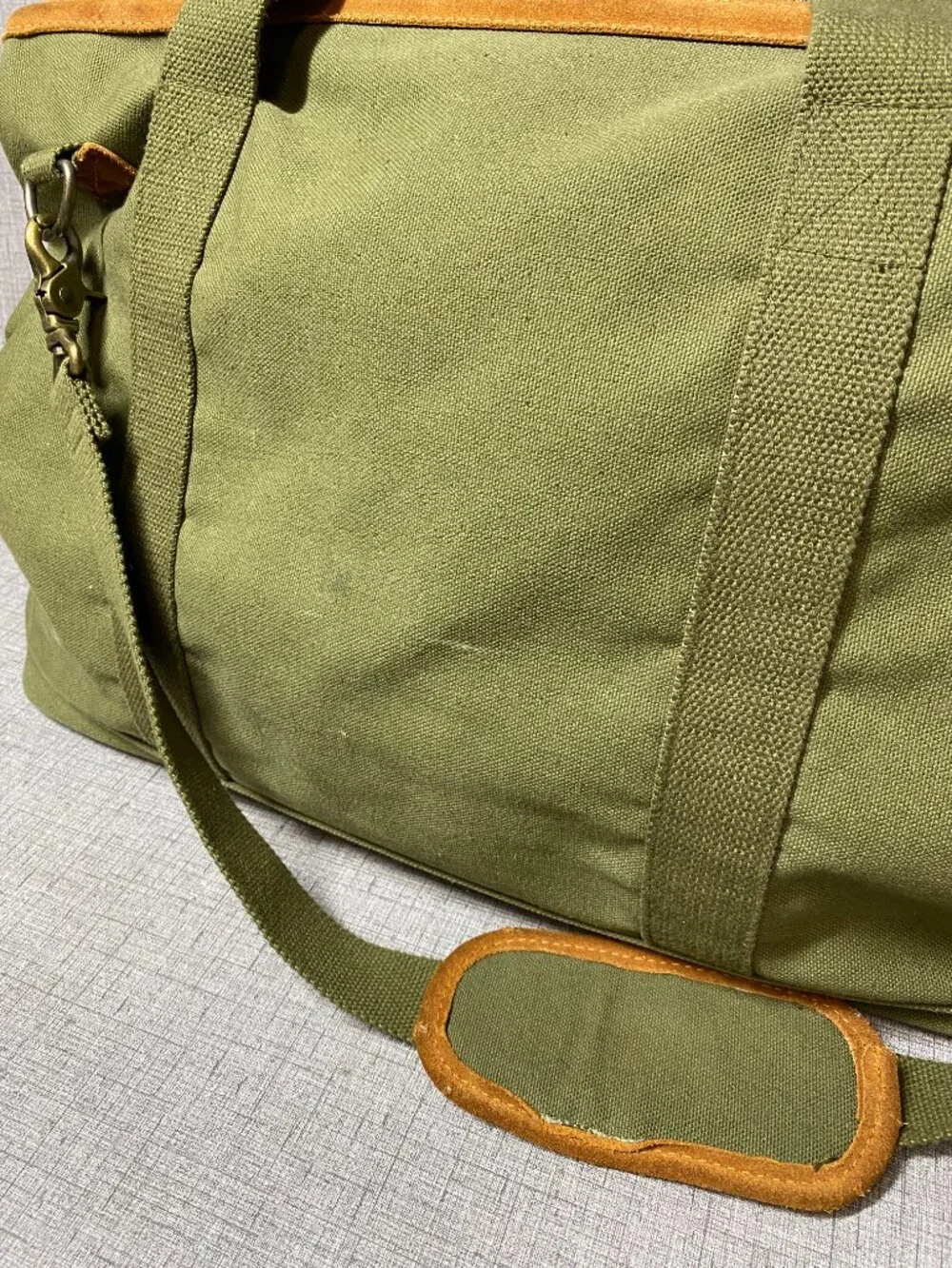 Vintage Eddie Bauer Duffle Bag for Travel Canvas Suede Duffel Bag Carry on Men
